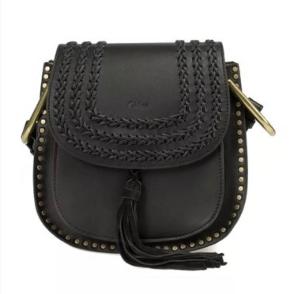 CHLOE HUDSON BLACK LEATHER SHOULDER CROSSBODY BAG